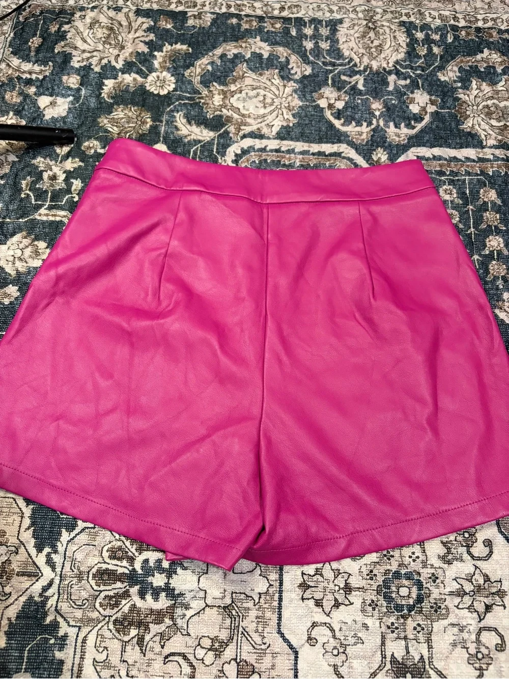 Sincerely Jules Hot Pink Faux Leather Skort